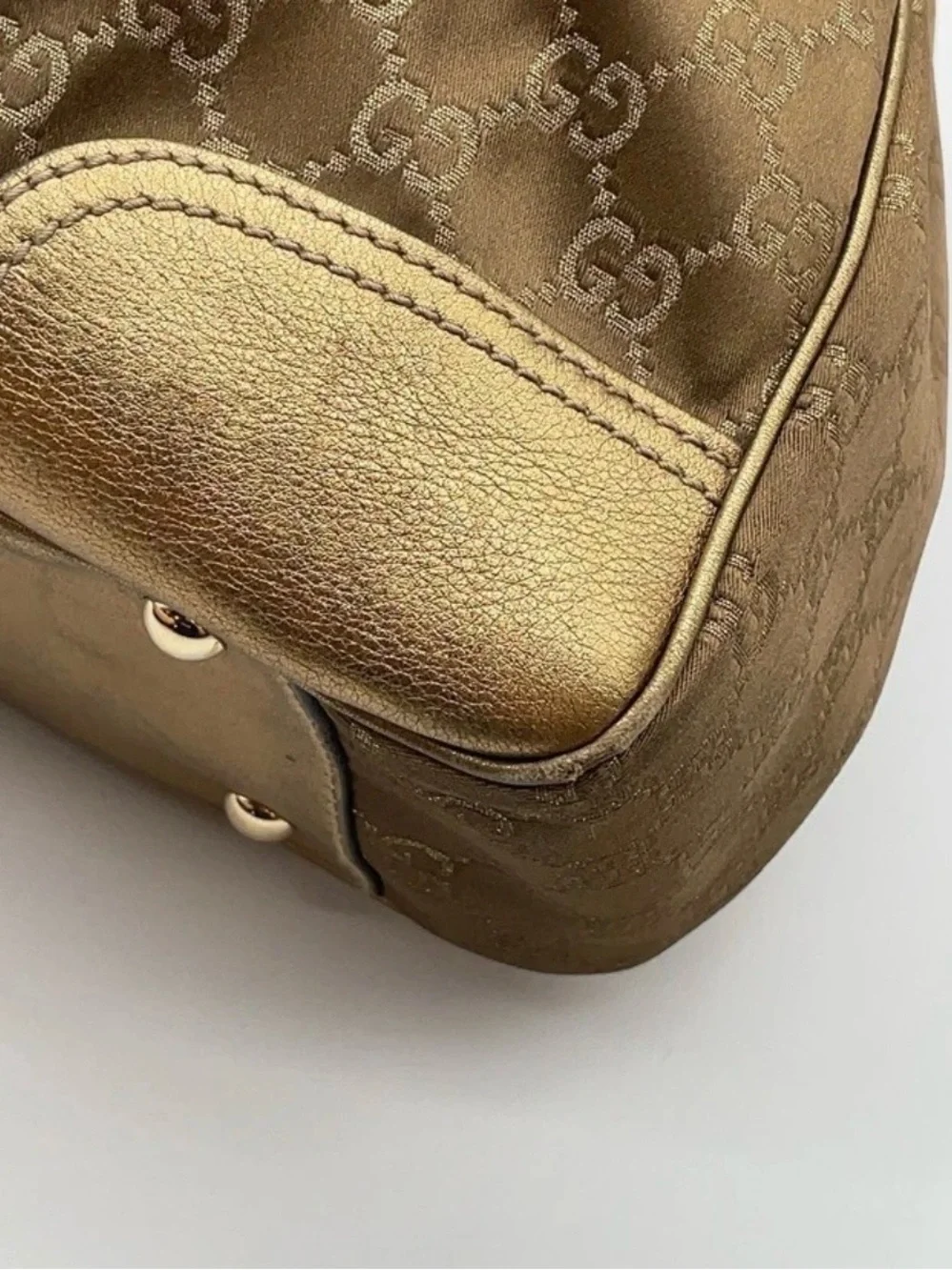 Authentic Gucci Metallic Brown GG Monogram Shoulder Bag - Picture 8 of 16